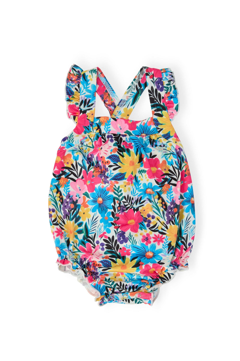 Petal Paradise Ruffle Cross Back Romper - Mila & Rose ® - Flyclothing LLC