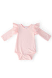 Petal Pink L/S Flutter Bodysuit - Mila & Rose ® - Flyclothing LLC