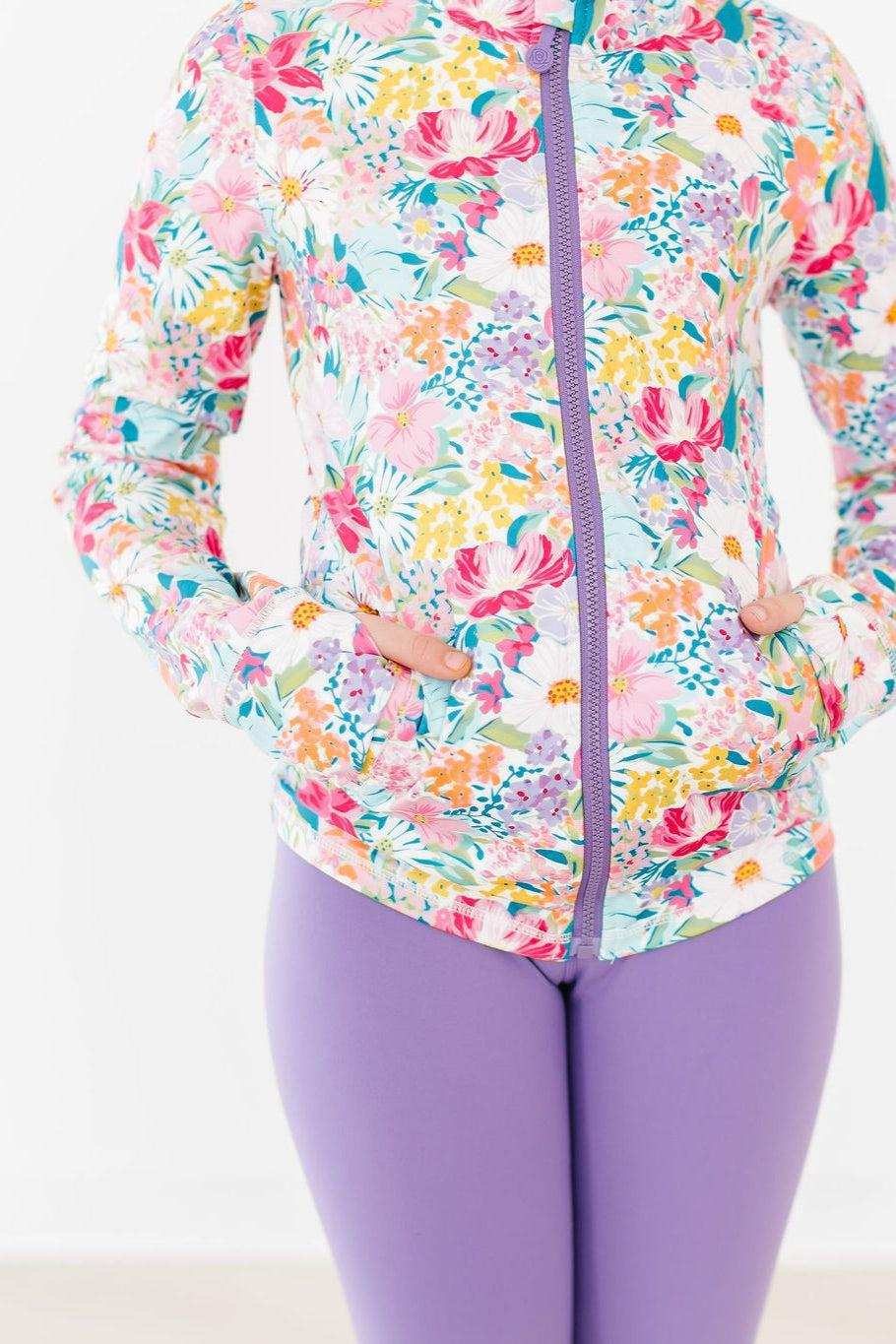 Petal Power Full-Zip Ruffle Active Jacket - Mila & Rose ® - Flyclothing LLC