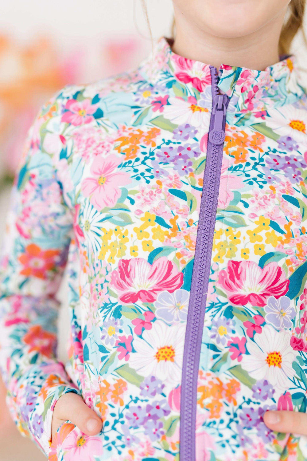 Petal Power Full-Zip Ruffle Active Jacket - Mila & Rose ® - Flyclothing LLC