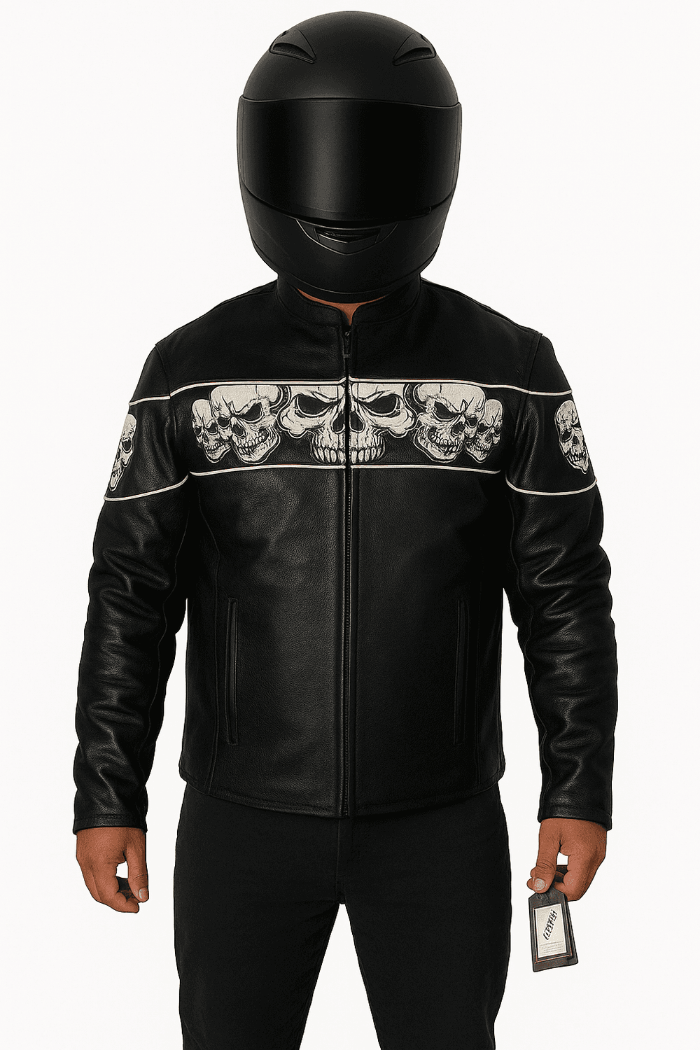 Phantom - Mens Premium Leather Jacket - Unik Just for Bikers - Flyclothing LLC