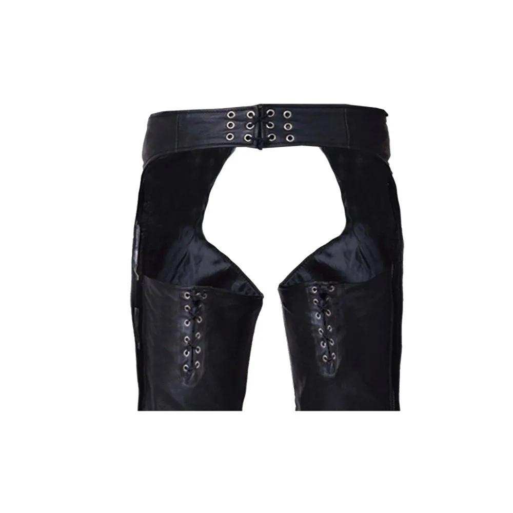 Phoenix - Ladies Premium Leather Chaps with Lacing - Unik Just for Bikers - Flyclothing LLC