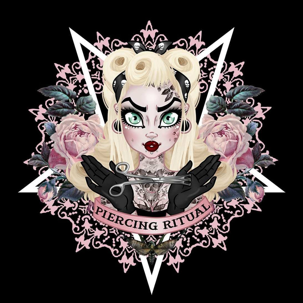 Black Market Art Company Piercing Ritual Print - Black Market Art Company - Flyclothing LLC