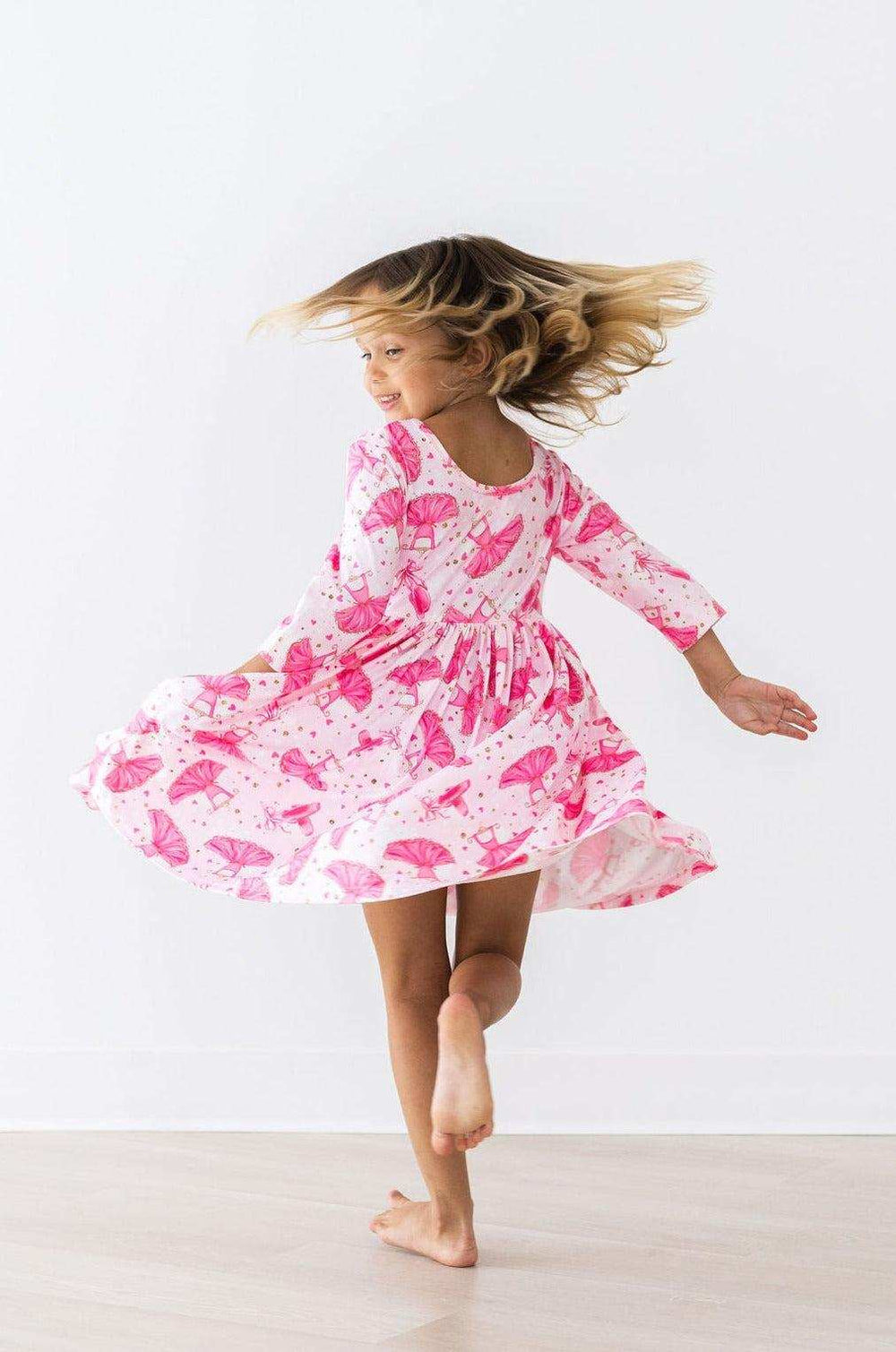 Pirouette 3/4 Sleeve Pocket Twirl Dress - Mila & Rose ® - Flyclothing LLC