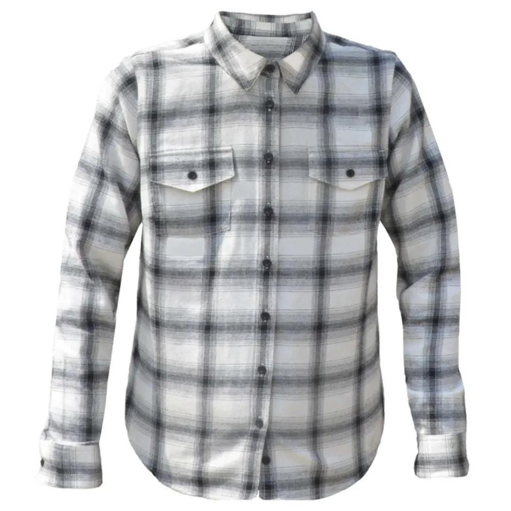 Mens Black and Gray Flannel Shirt - Unik Just for Bikers - Flyclothing LLC