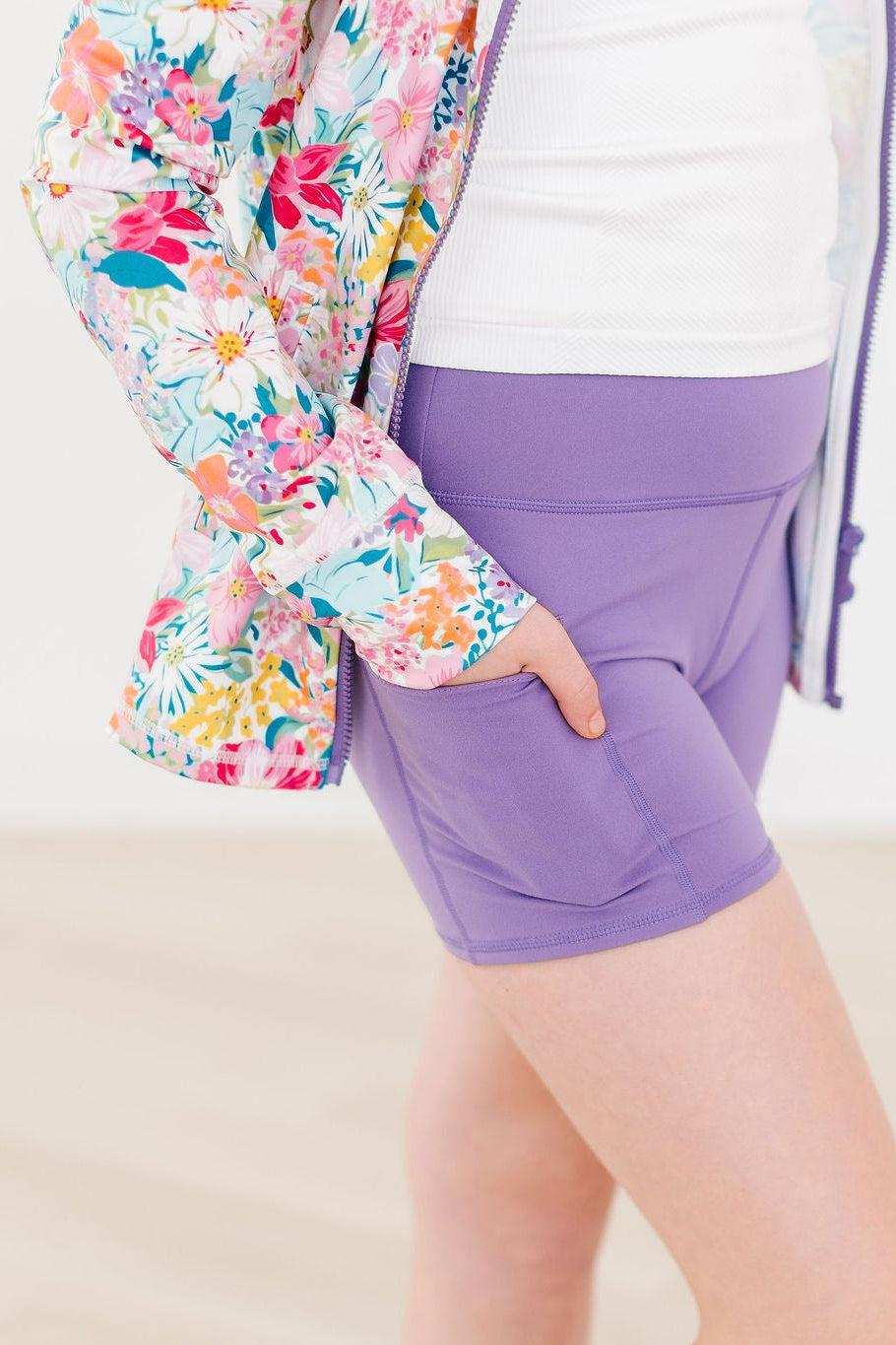 Playful Purple Active Shorty Shorts - Mila & Rose ® - Flyclothing LLC
