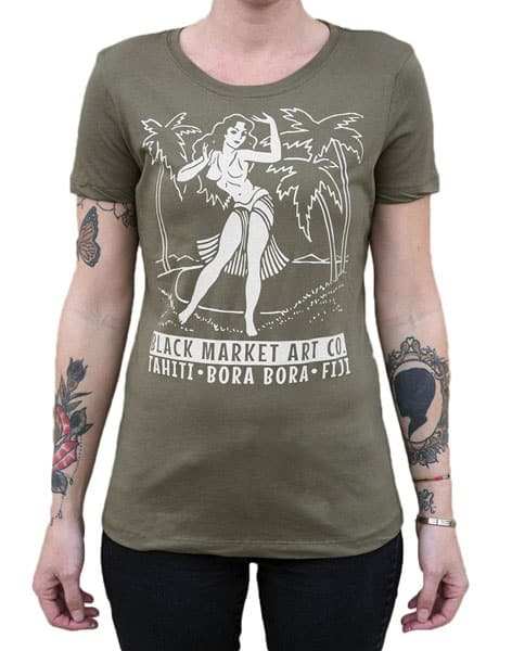 Black Market Art Company Polynesian Paradise Women's T-Shirt - Black Market Art Company - Flyclothing LLC