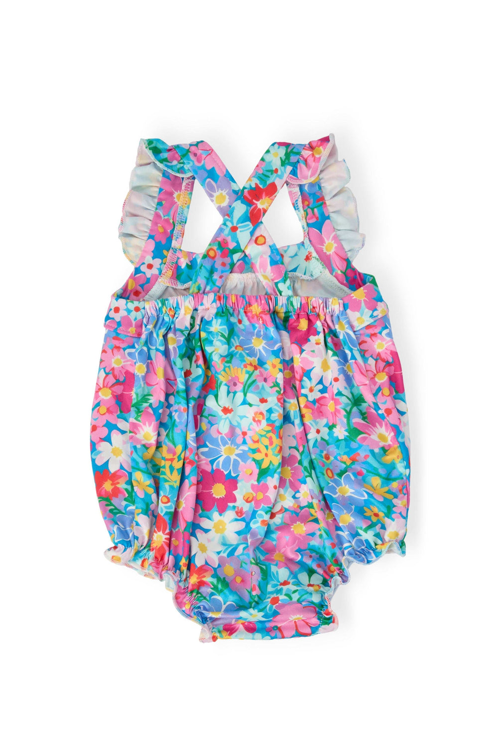 Preppy Floral Ruffle Cross Back Romper - Mila & Rose ® - Flyclothing LLC