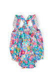 Preppy Floral Ruffle Cross Back Romper - Mila & Rose ® - Flyclothing LLC