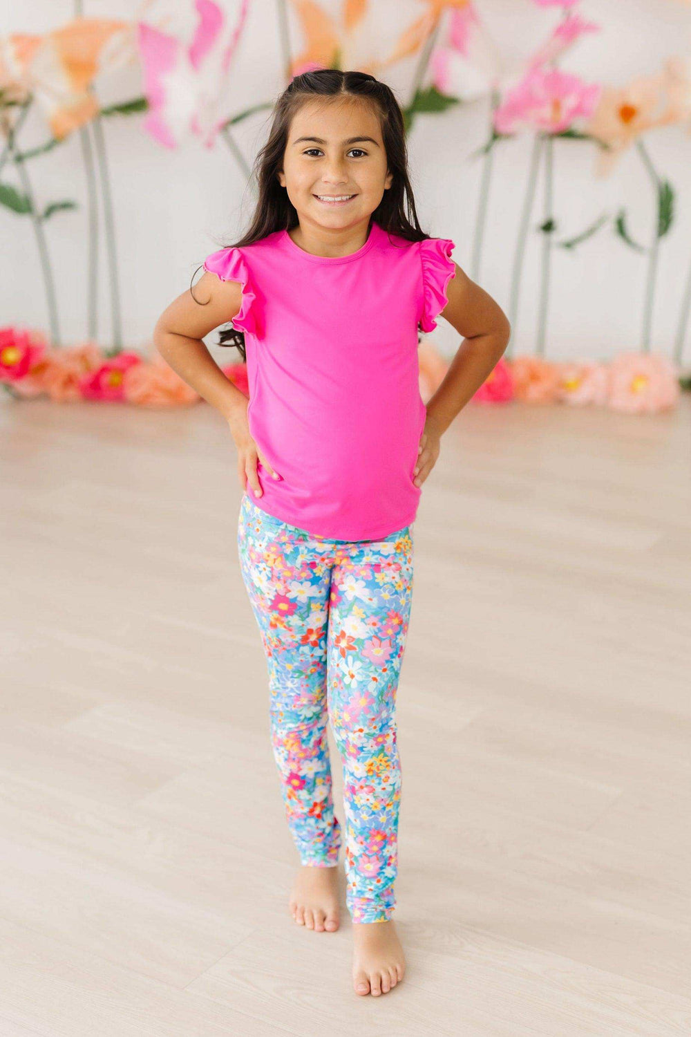 Preppy Floral Leggings - Mila & Rose ® - Flyclothing LLC
