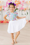 Preppy Floral S/S Ruffle Tee - Mila & Rose ® - Flyclothing LLC