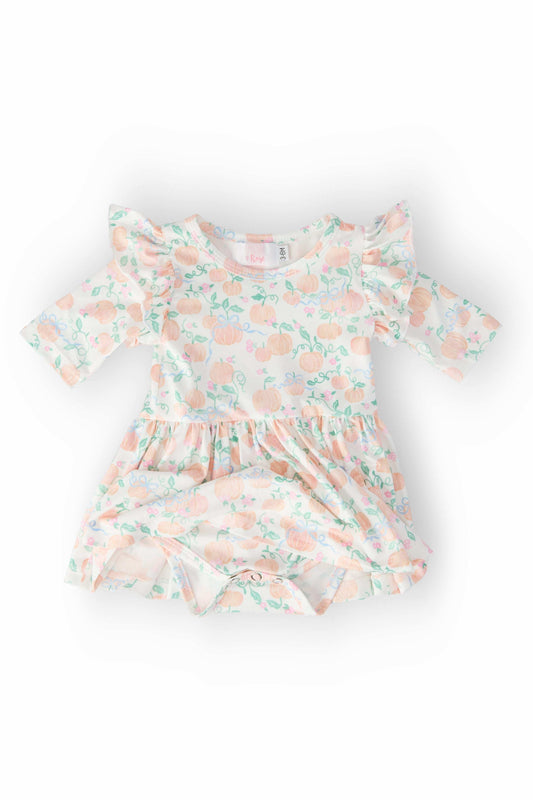 Pretty Pumpkins Twirl Flutter Bodysuit - Mila & Rose ® - Flyclothing LLC