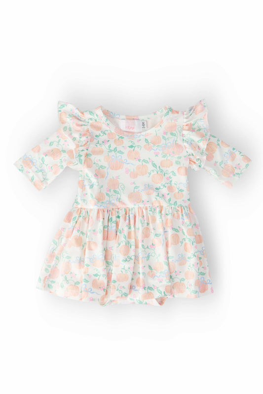 Pretty Pumpkins Twirl Flutter Bodysuit - Mila & Rose ® - Flyclothing LLC