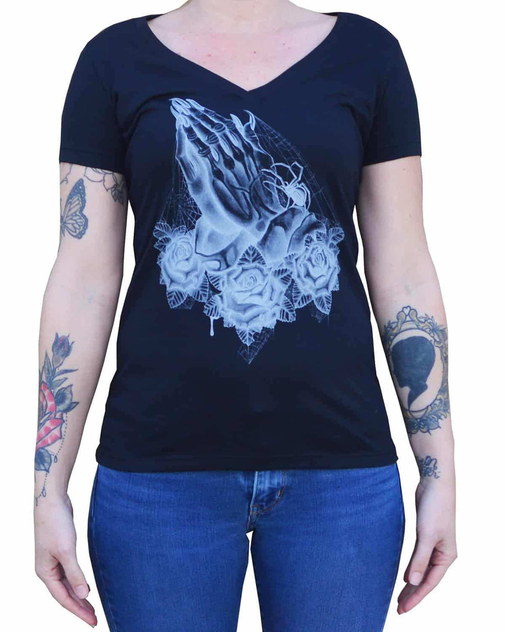 Black Market Art Company Prey Women's V-Neck T-Shirt - Black Market Art Company - Flyclothing LLC
