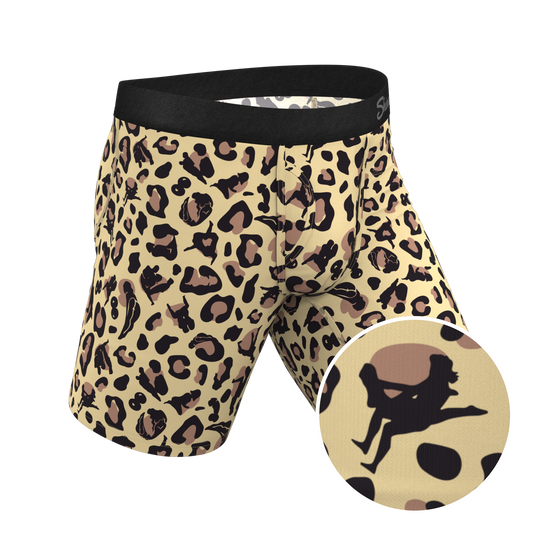The Primal Passion | Naughty Cheetah Print Long Leg Ball Hammock® Pouch Underwear With Fly