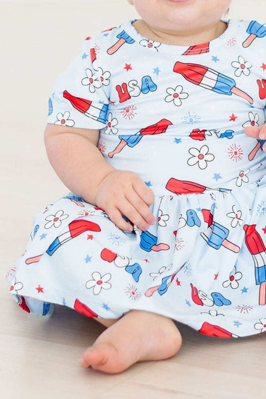 Proudly Patriotic S/S Twirl Bodysuit - Mila & Rose ® - Flyclothing LLC