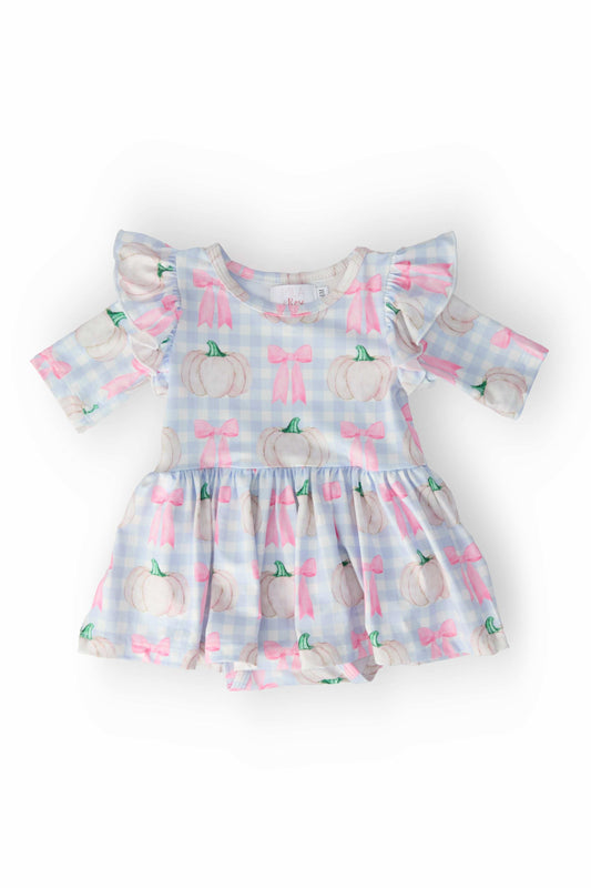 Pumpkin Picnic Twirl Flutter Bodysuit - Mila & Rose ® - Flyclothing LLC