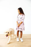 Puppy Kisses 3/4 Sleeve Pocket Twirl Dress