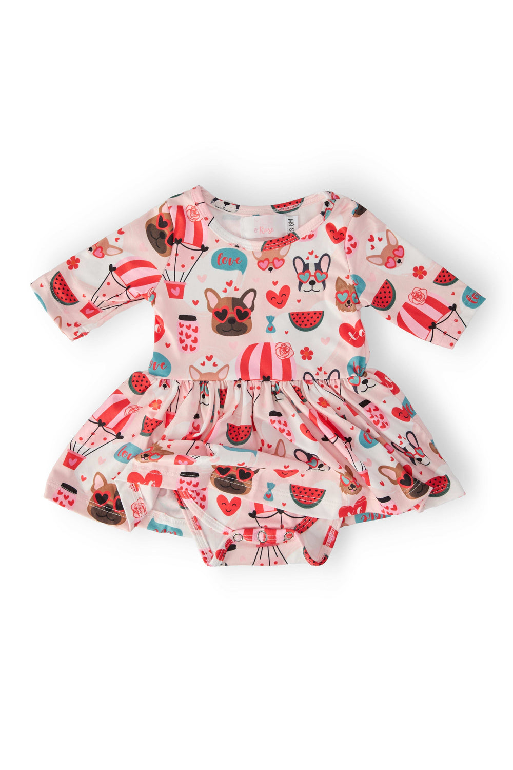 Puppy Love 3/4 Sleeve Twirl Bodysuit - Mila & Rose ® - Flyclothing LLC