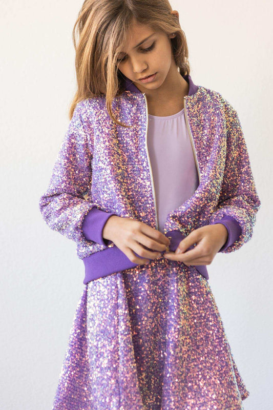 Purple Sequin Twirl Skort - Mila & Rose ® - Flyclothing LLC