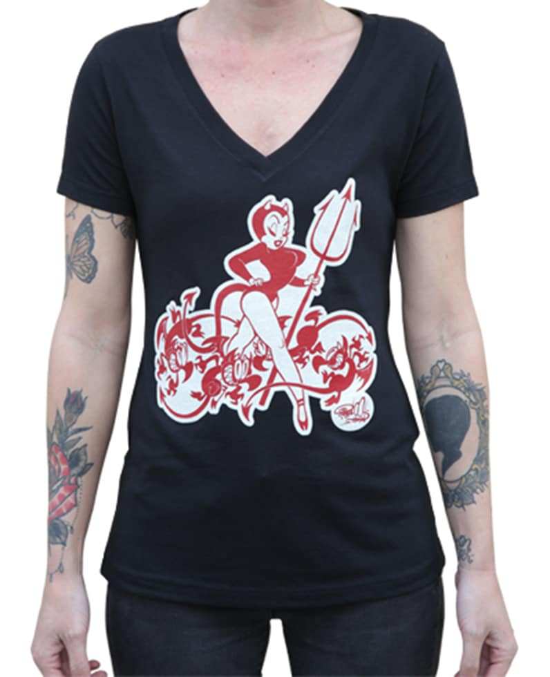 Black Market Art Company Queen of Pain Women's V-Neck T-Shirt - Black Market Art Company - Flyclothing LLC