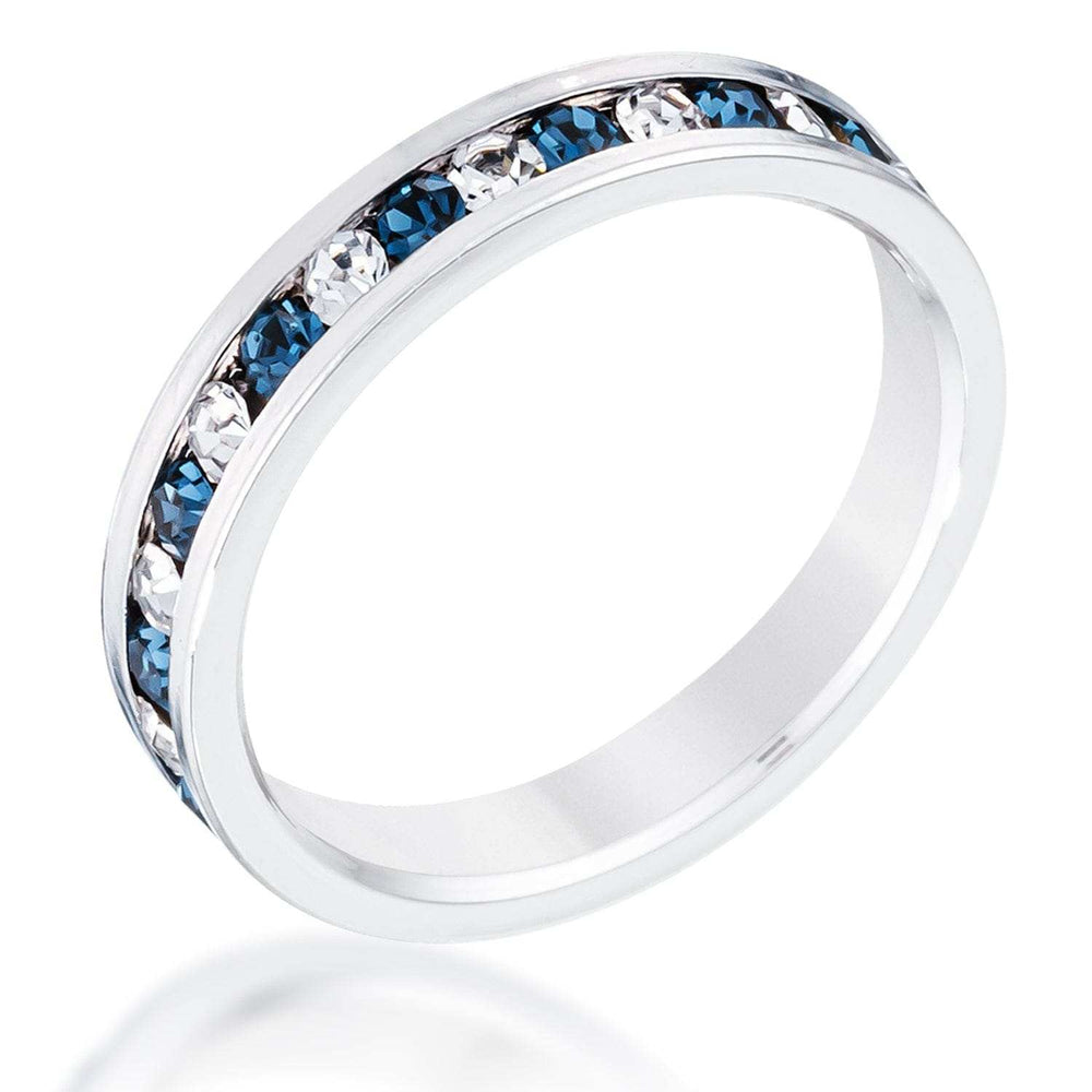 Clear and Blue Alternating Crystal Eternity Ring - JGI - Flyclothing LLC