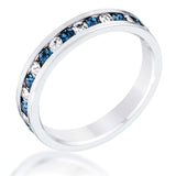 Clear and Blue Alternating Crystal Eternity Ring - JGI - Flyclothing LLC