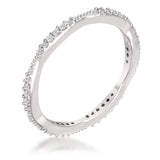 .42Ct Dainty 18k Rhodium Plated Micro Pave CZ Stackable Eternity Ring - JGI - Flyclothing LLC