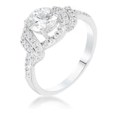 Rhodium Clear CZ Round Parallel Pace Twist Ring - JGI - Flyclothing LLC