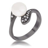 Hematite Pearl Interlocked Double Teardrop Ring - JGI - Flyclothing LLC