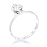 1 Carat Single Stone CZ Rhodium Classic Solitaire Ring - JGI - Flyclothing LLC
