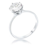 2 Carat Single Stone CZ Rhodium Classic Solitaire Ring - JGI - Flyclothing LLC