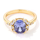 3ct. Gold Plated Oval Tanzanite CZ Engagement Ring - JGI - Flyclothing LLC