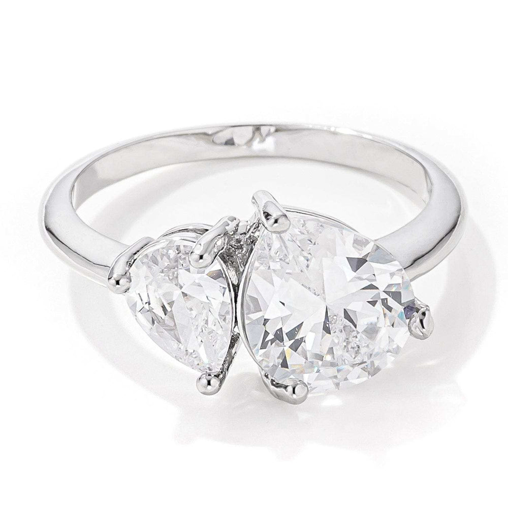 2.75ct Rhodium Plated Toi et Moi CZ Ring - JGI - Flyclothing LLC