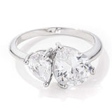 2.75ct Rhodium Plated Toi et Moi CZ Ring - JGI - Flyclothing LLC