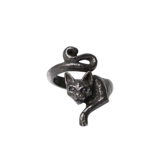 Alchemy Gothic Le Chat Noir Wrap Ring - Alchemy Gothic - Flyclothing LLC