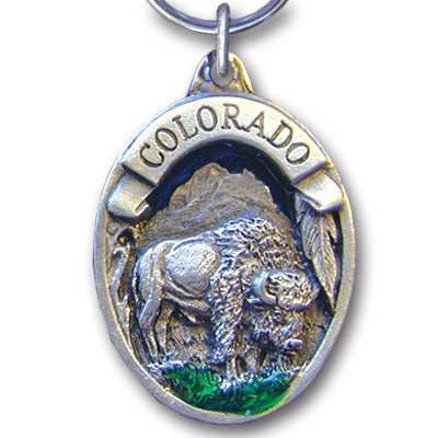 Colorado Bison Metal Key Chain with Enameled Details - Siskiyou Originals - Flyclothing LLC