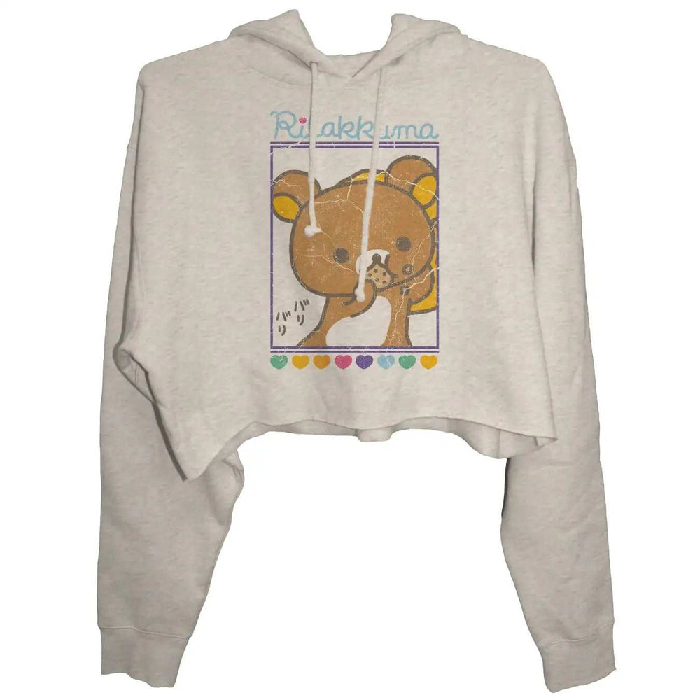 Rilakkuma Cookie Crop Top Hoodie - Goodie Two Sleeves - Flyclothing LLC