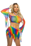 J Valentine Rainbow Mesh Flow Skirt - J. Valentine - Flyclothing LLC