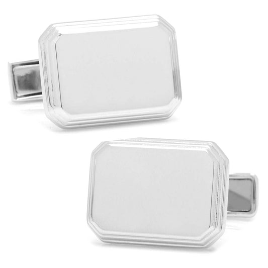 Sterling Rectangular Engravable Cufflinks - Cufflinks.com - Flyclothing LLC