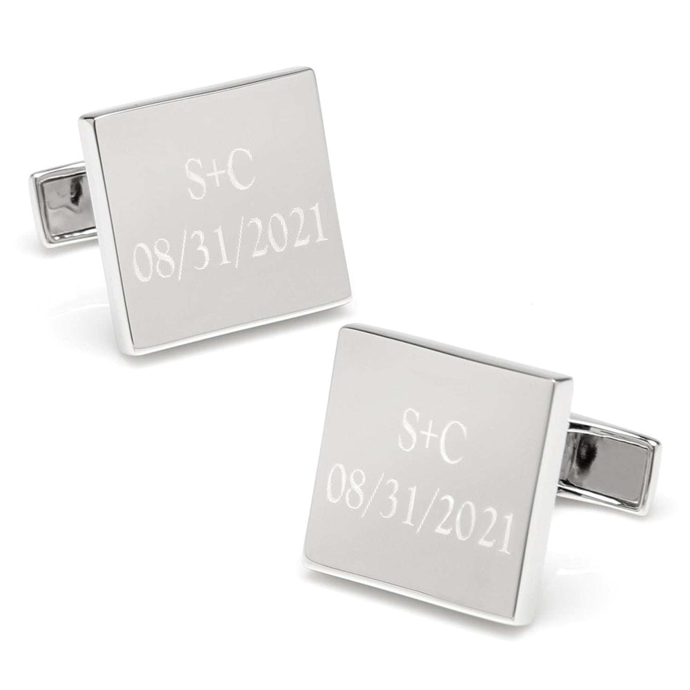 Personalized Wedding Day Engravable Square Cufflinks - Cufflinks.com - Flyclothing LLC