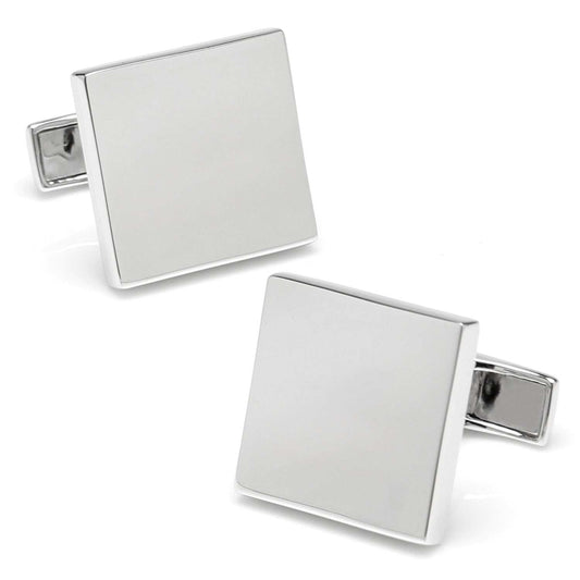 Sterling Silver Infinity Edge Square Engravable Cufflinks - Cufflinks.com - Flyclothing LLC