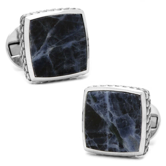 Sterling Classic Scaled Lapis Cufflinks - Cufflinks.com - Flyclothing LLC