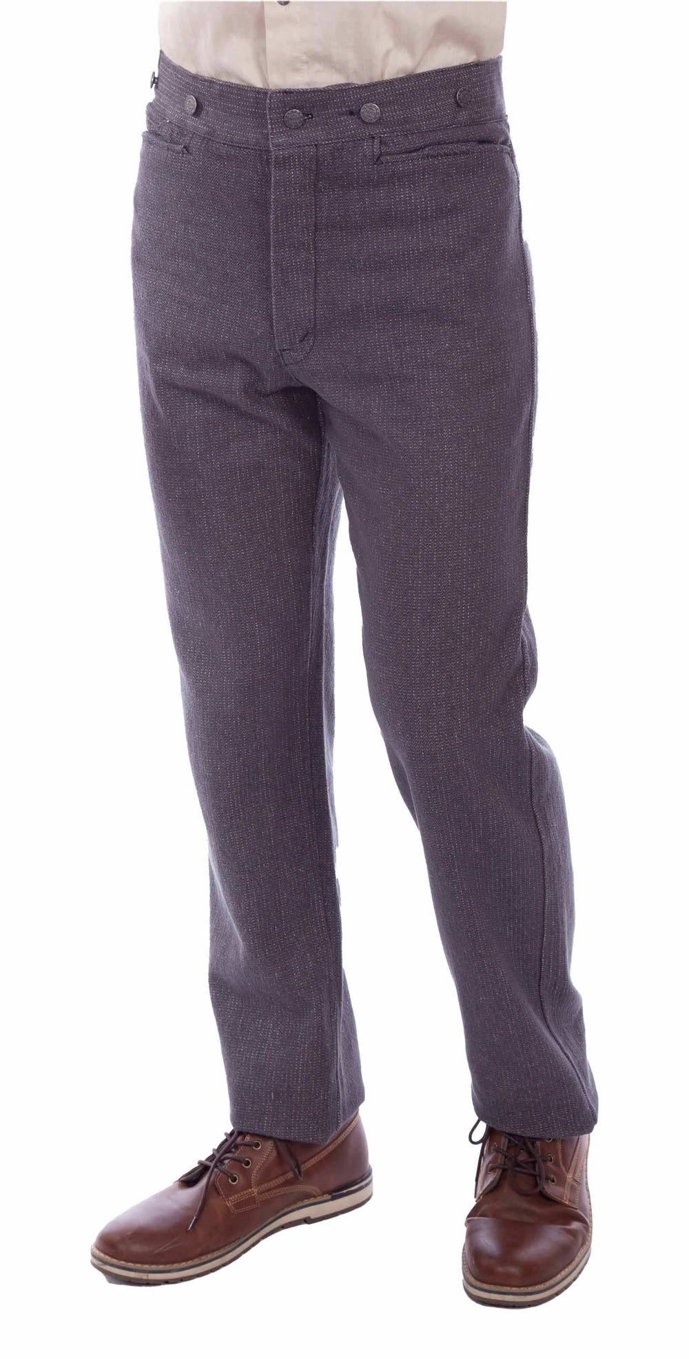 rangewear charcoal 97% cotton 3% spandex raised dobby stripe pant - Scully Leather - Flyclothing LLC