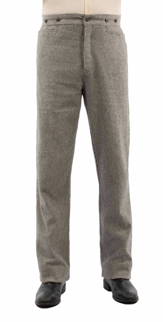 rangewear light grey 97% cotton 3% spandex raised dobby stripe pant - Scully Leather - Flyclothing LLC