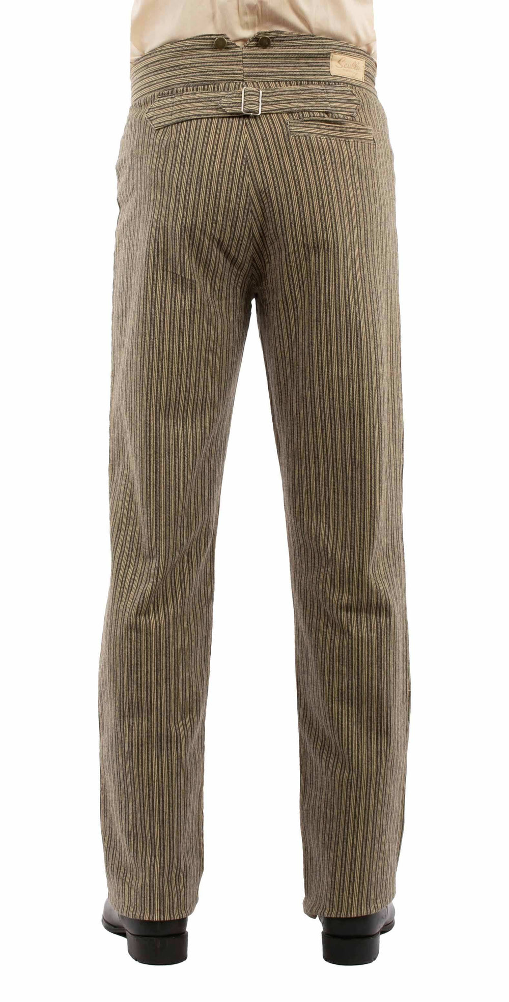 rangewear taupe 97% cotton 3% spandex rail stripe pant - Scully Leather - Flyclothing LLC