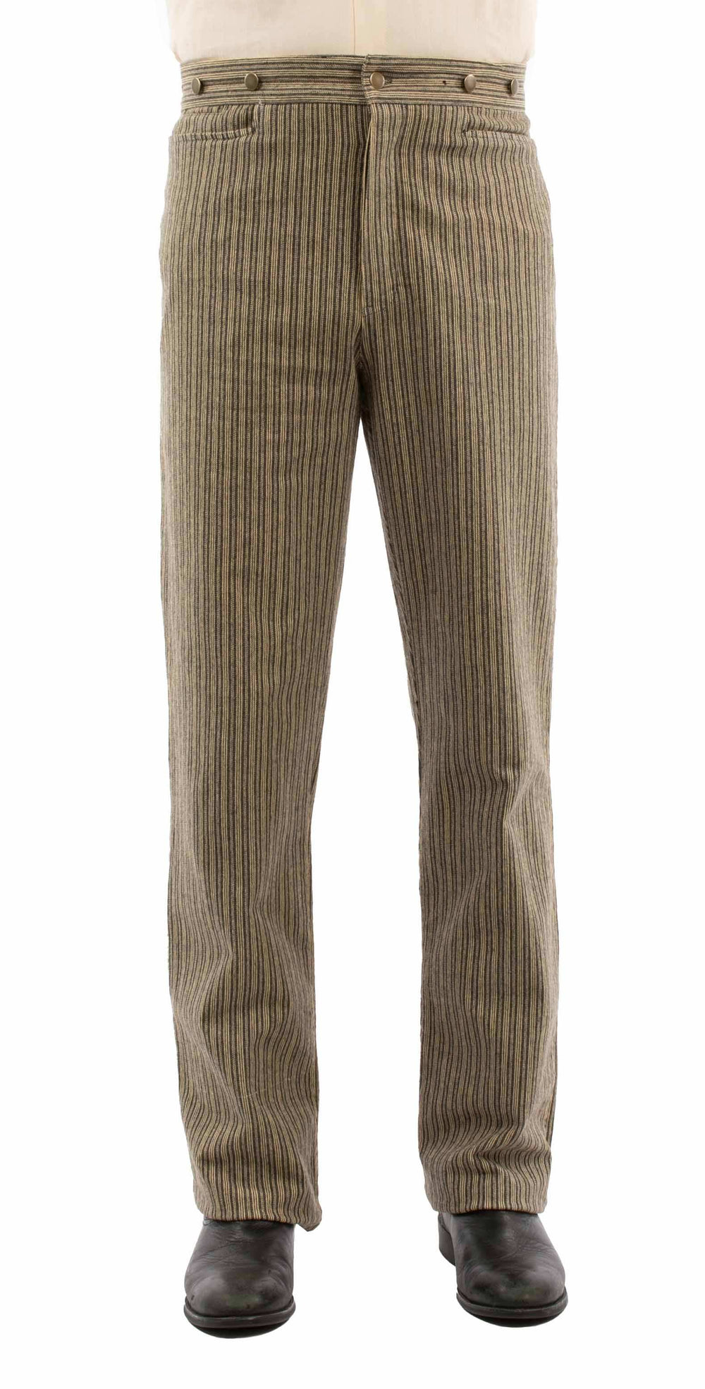 rangewear taupe 97% cotton 3% spandex rail stripe pant - Scully Leather - Flyclothing LLC