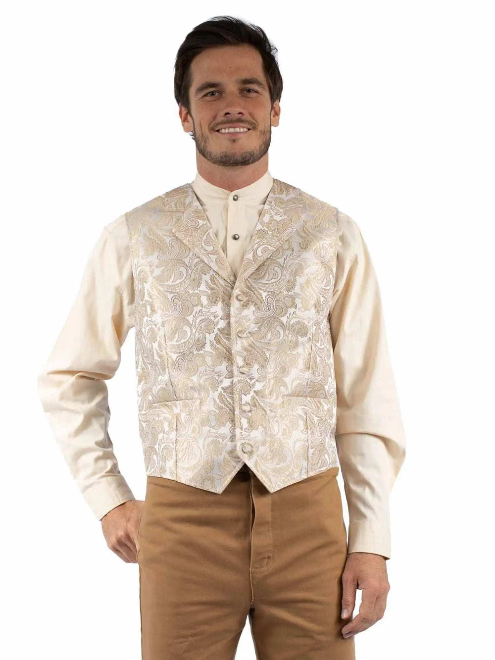Scully Leather Gold Gold Paisley Vest Big & Tall - Scully Leather - Flyclothing LLC