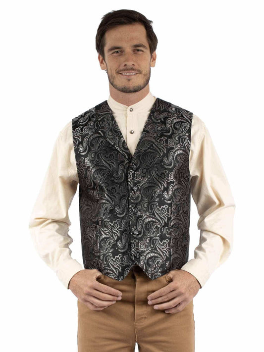 Scully Leather Black Paisley Vest - Scully Leather - Flyclothing LLC
