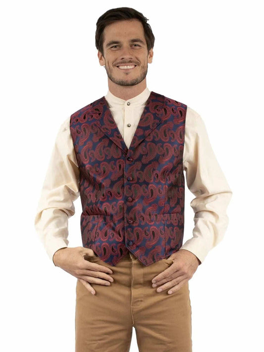 Scully Leather Blue Paisley Vest - Scully Leather - Flyclothing LLC